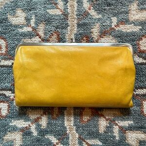 Hobo International Lauren Clutch Wallet in Yellow Gold Leather NWT
